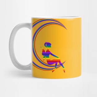 Crescent Faery Fairy Lunar Moon Art Chromatic Mug